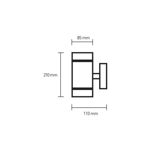 LED-светильник уличный Eurolamp настенный для лампы 2хGX53 Черный (26910990) - фото 3