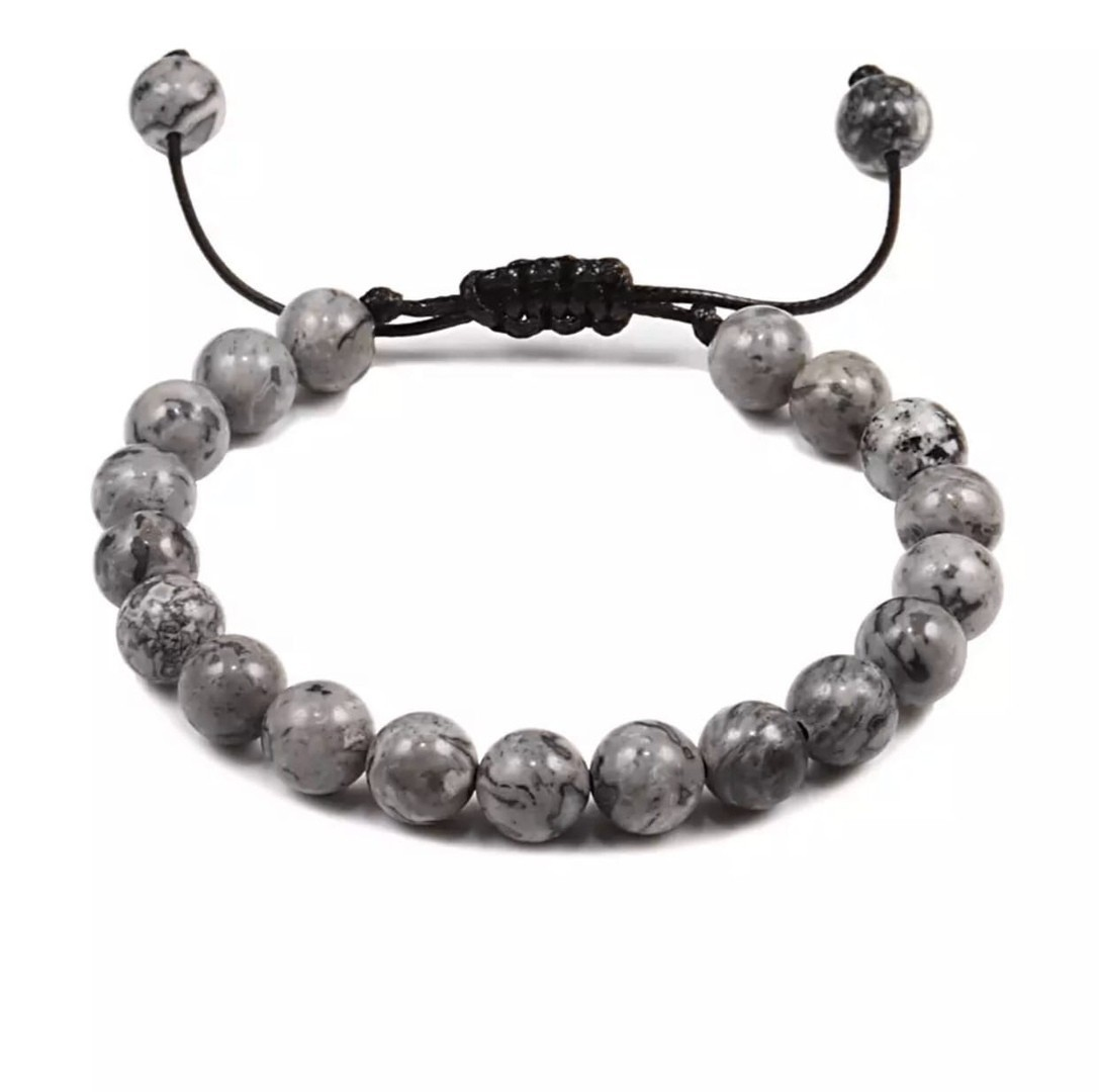 Браслет із яшми на стяжці р. 16 Сірий
 (80033)