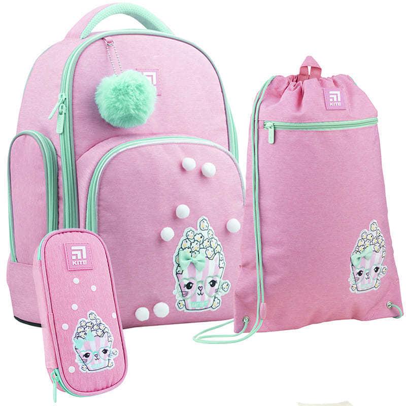 Рюкзак школьный с пеналом и сумкой для обуви Kite 706M (LED) Cat Corn (SET_K22-706M-1 (LED)