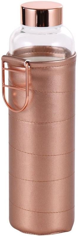 Бутылка для воды Bergner Copper 600 мл стеклянная с чехлом Розовый (BG-20140-CP)