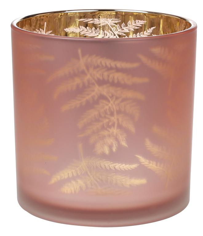 Подсвечник стеклянный Папоротник 15х15 см Розовый Подсвечник стеклянный Папоротник 15х15 см Розовый
