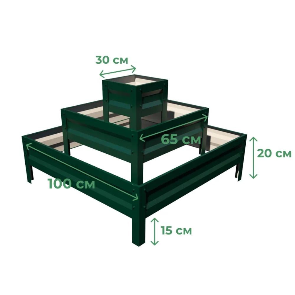 Клумба цвітник SIMBUD Земляна етажерка RAL 6005 Зелений (874678) - фото 2 Клумба цвітник SIMBUD Земляна етажерка RAL 6005 Зелений (874678) - фото 2
