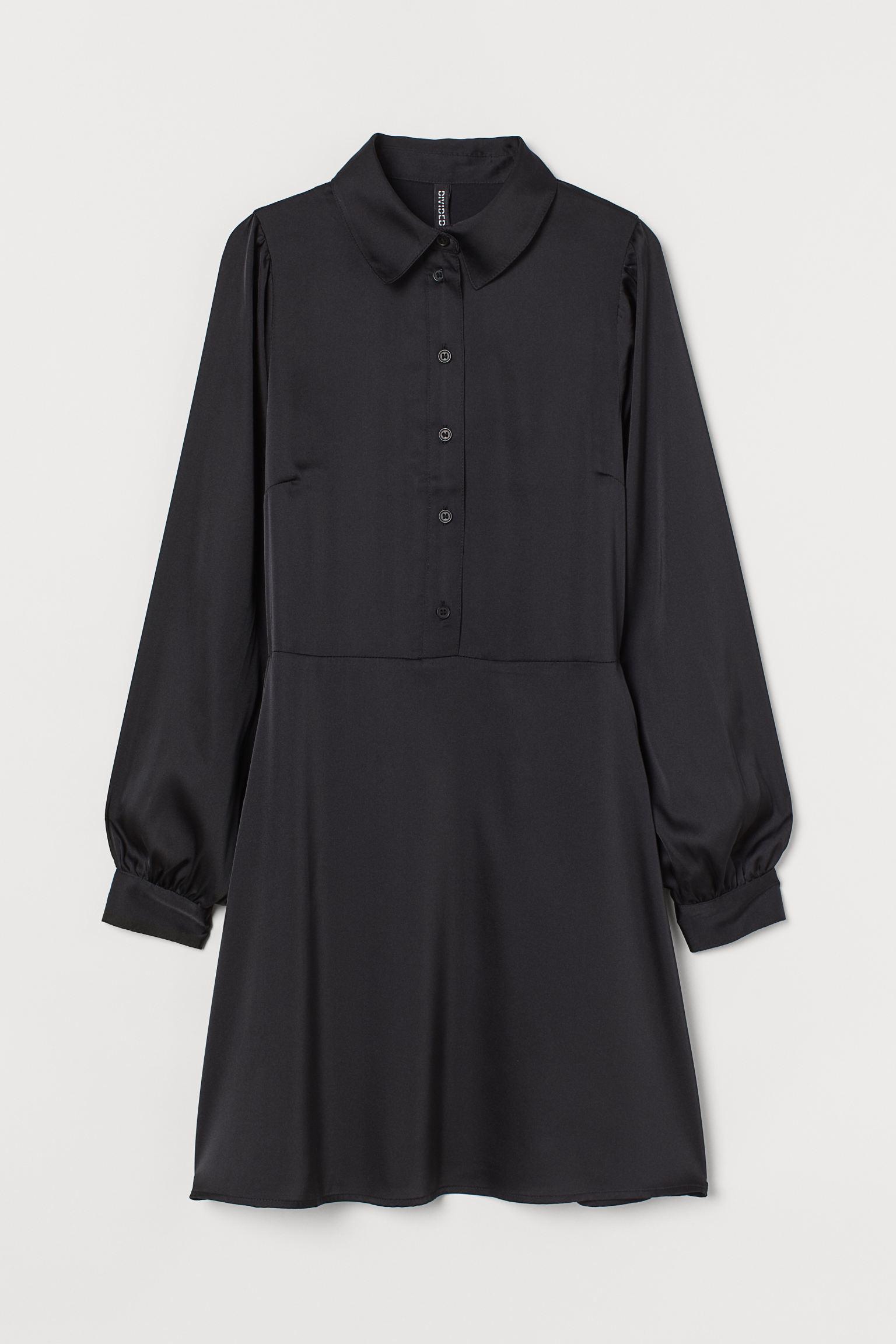 Платье-рубашка H&M р. 44 Черный (23079275602)