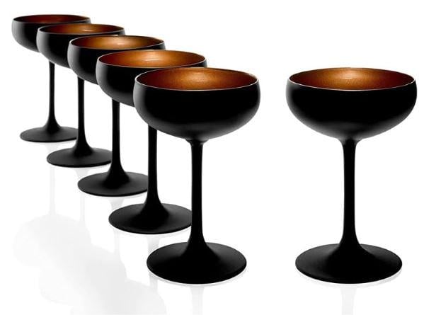 Набор бокалов для шампанского Stölzle Lausitz Elements Bronze 230 мл 6 шт. Черный (2739408-1) - фото 2