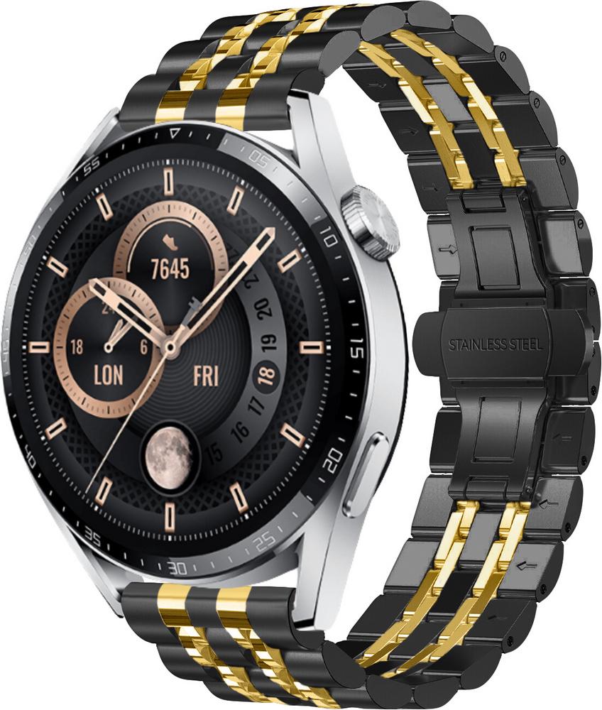 Браслет металлический Spinye Line для Huawei Watch GT3 46 мм Black Gold (28974-02)