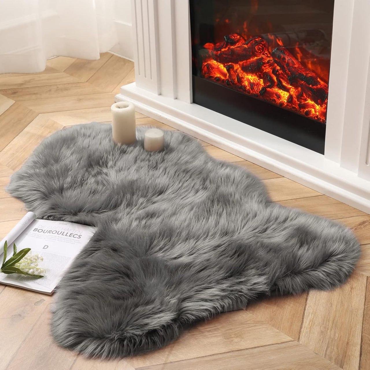 Килим плюшевий 60х90 см Графітовий (Д-am-kovr-mishka-003)