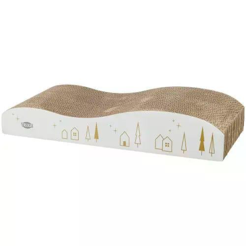 Когтеточка-волна Trixie для кошек Рождественская картонная 435х8х20 см Бело-золотой