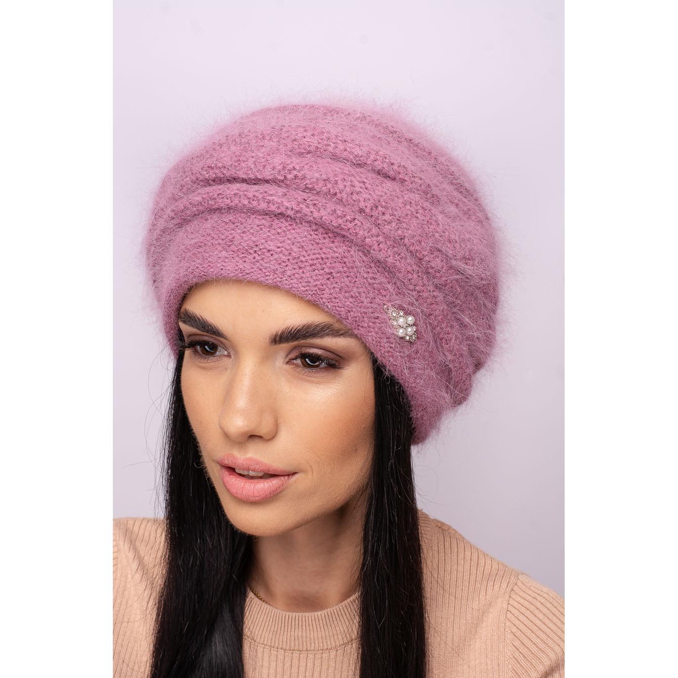 Шапка жіноча ангорова подвійна Leks Марго one size Рожевий світанок - фото 1 Шапка жіноча ангорова подвійна Leks Марго one size Рожевий світанок - фото 1