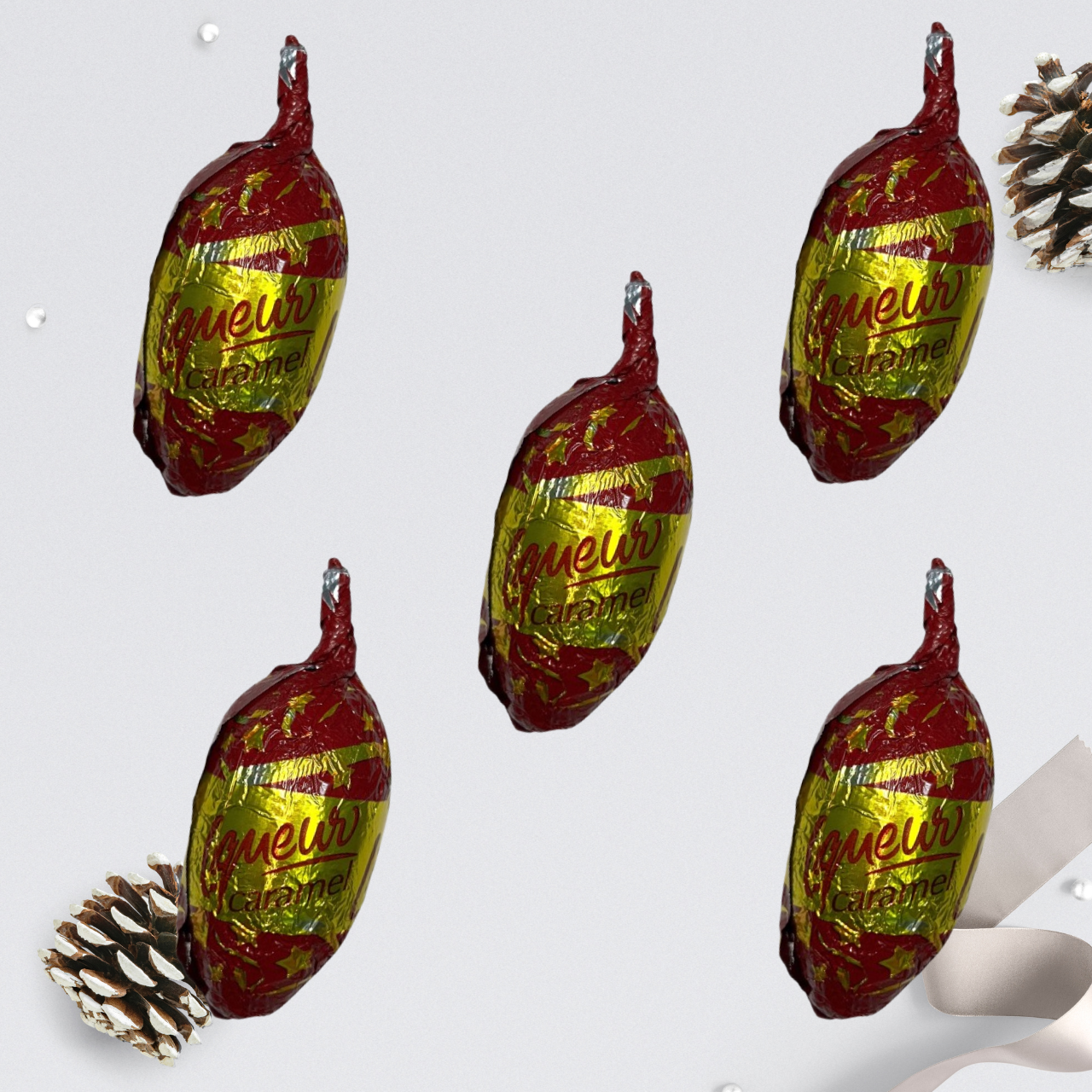 Конфеты шоколадные шишки с алкоголем Figaro Ликер Карамель 5 шт. х27,5 г