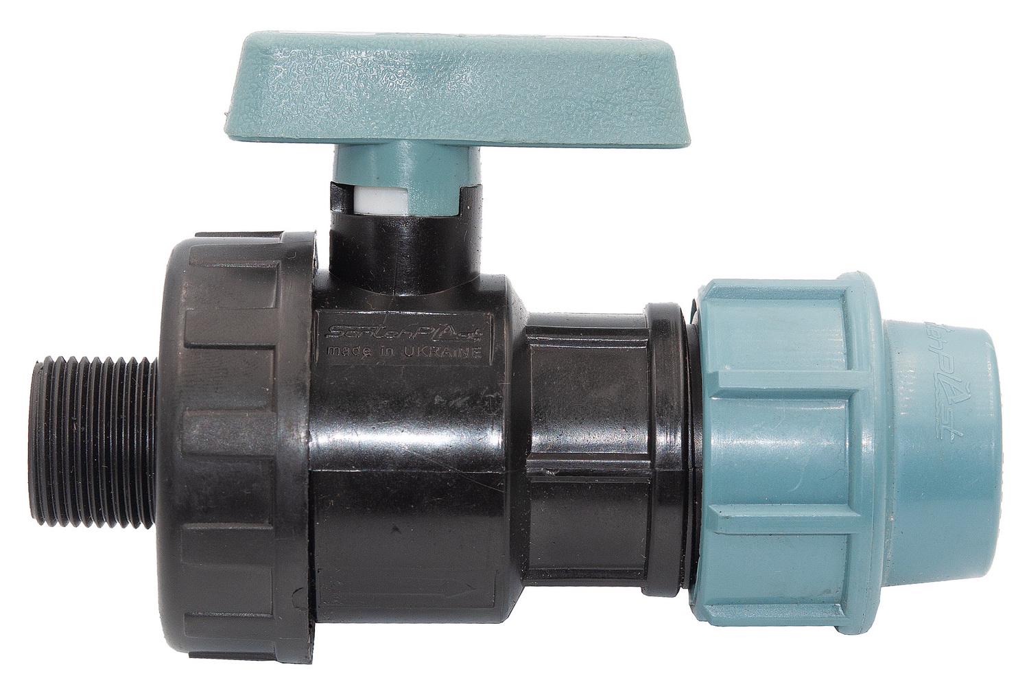 Кран кульовий Santan для поліетиленових труб із зовнішнім різьбленням d 25 мм 3/4" (НФ-00003578)