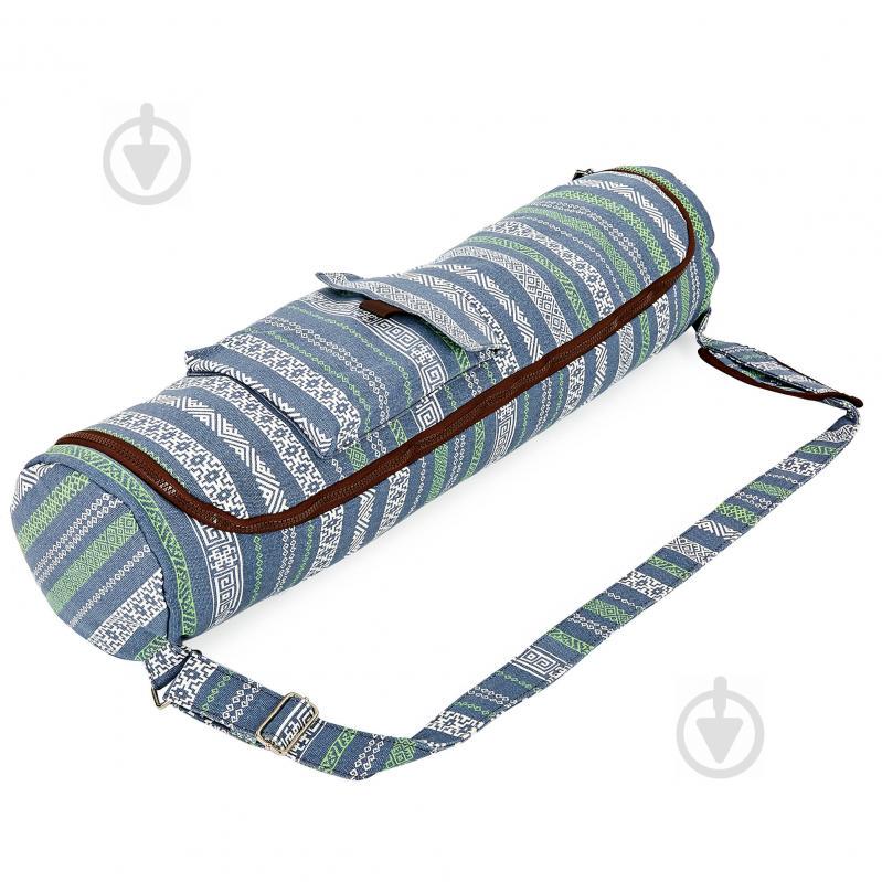 Сумка для йога килимка Yoga bag KINDFOLK FI-8362-3 розмір 17смх72см Сірий-синій