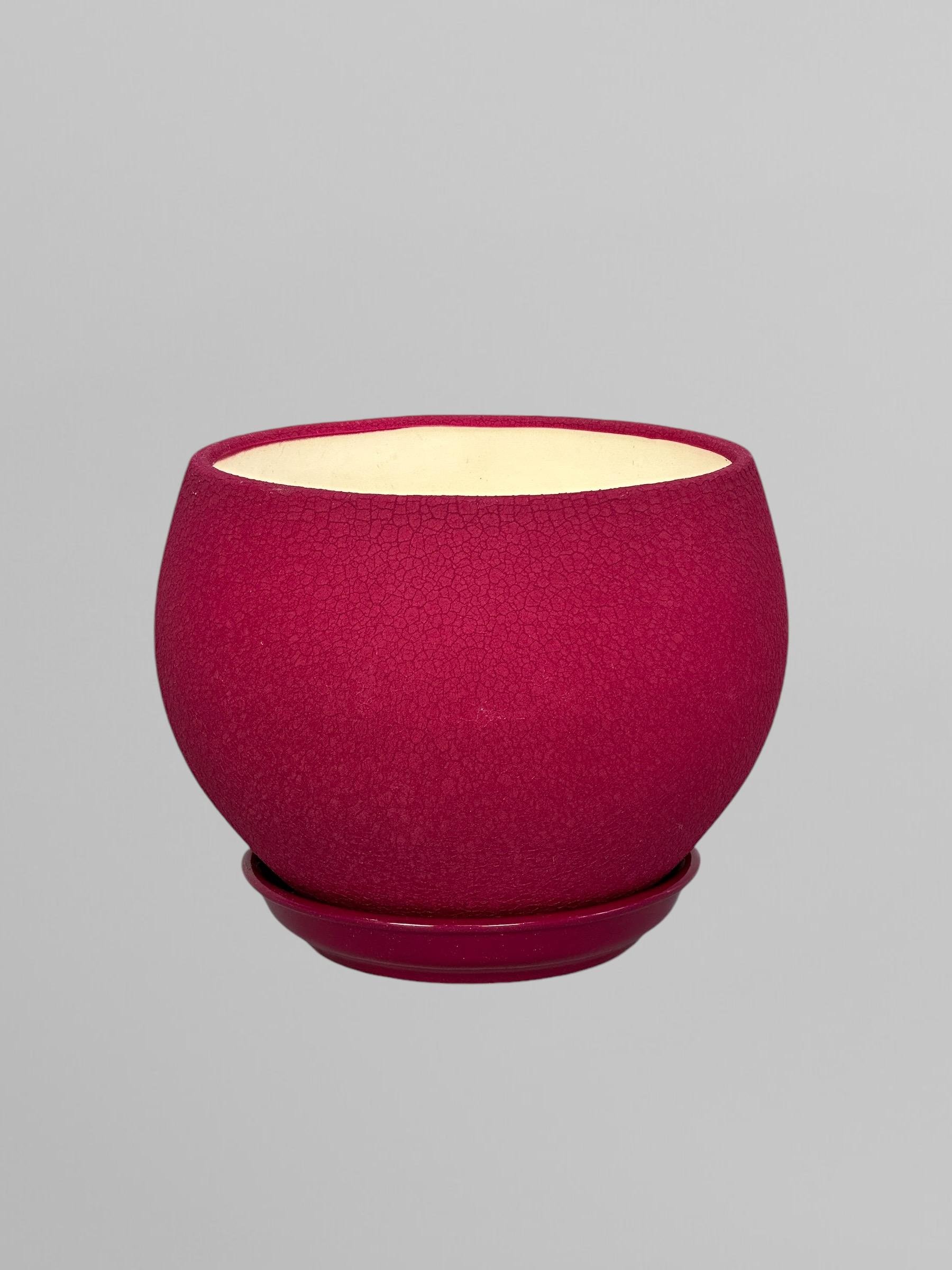 Горщик для квітів керамічний Куля шовк 4,1 л Бордовий (Г02017) - фото 1 Горщик для квітів керамічний Куля шовк 4,1 л Бордовий (Г02017) - фото 1