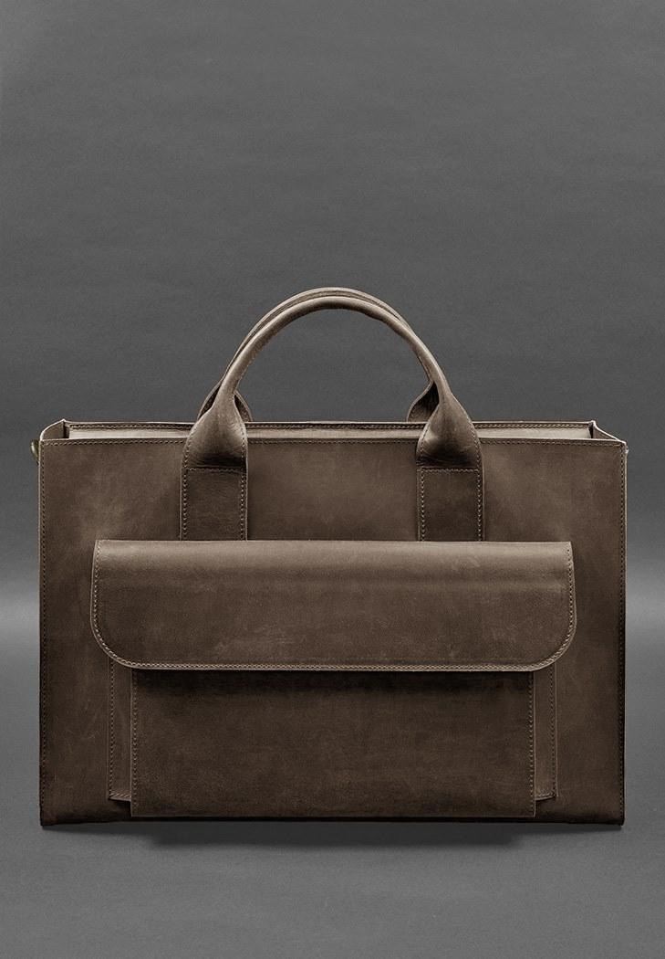 Сумка для ноутбука и документов кожаная универсальная Crazy Horse Темно-коричневый (A-028199) - фото 2 Сумка для ноутбука и документов кожаная универсальная Crazy Horse Темно-коричневый (A-028199) - фото 2