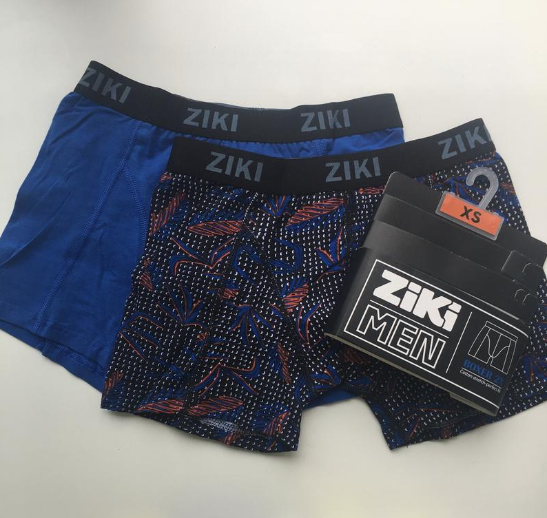 Набор трусов-боксеров мужских Ziki MEN Цветочный 2 шт. ХS Темно-голубой (46554)