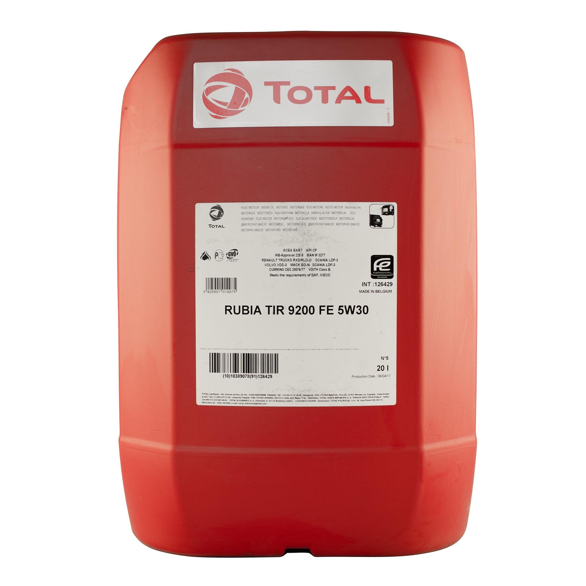 Олива моторна Total RUBIA TIR 9200 FE 5W30 20 л