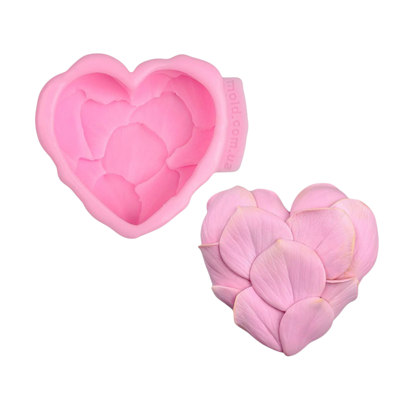 Молд силіконовий Серце з пелюсток (12782)