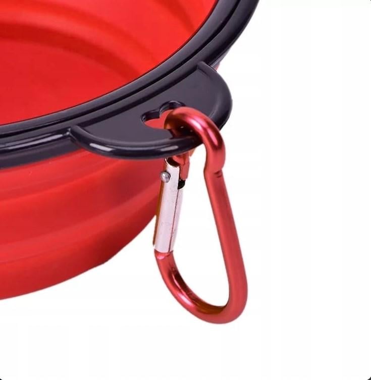 Миска для собак и кошек силиконовая складная с карабином 1000 мл XL - фото 5