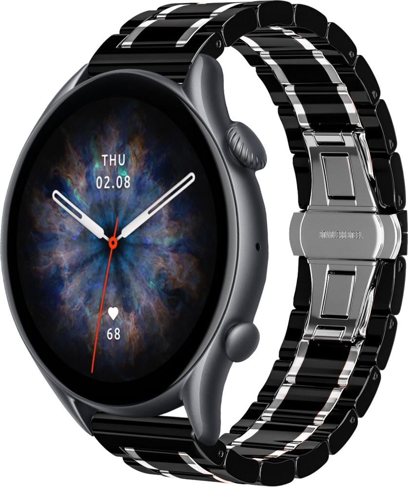 Ремешок керамический Ceramo для Amazfit GTR 3 Pro Black/White (28715-1E)