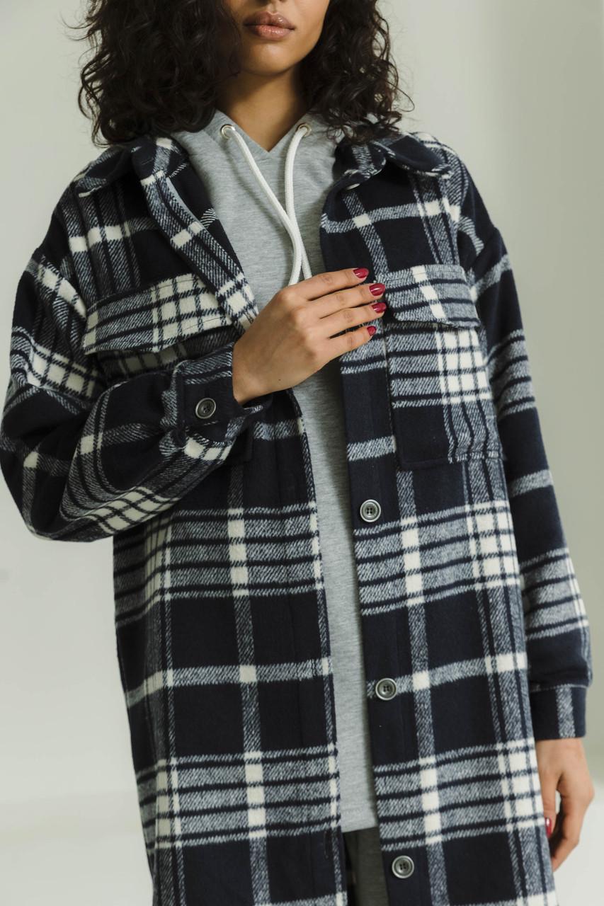 Пальто-сорочка з кашеміру Seventeen S-M Синій (2078763435) - фото 5 Пальто-сорочка з кашеміру Seventeen S-M Синій (2078763435) - фото 5