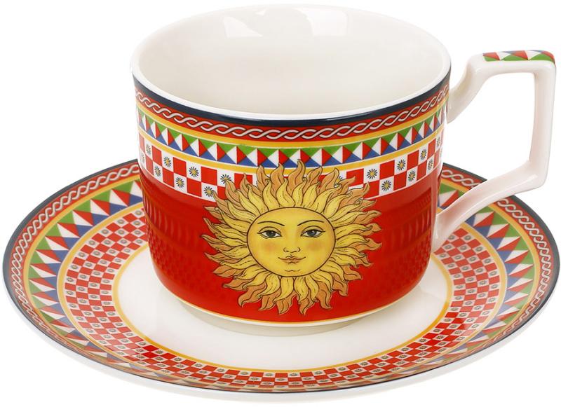 Чашка с блюдцем фарфоровая Sicilia Sole 220 мл Чашка с блюдцем фарфоровая Sicilia Sole 220 мл