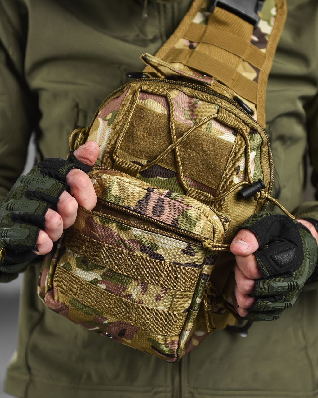 Сумка через плечо военная однолямочная 6 л (T-023) - фото 4 Сумка через плечо военная однолямочная 6 л (T-023) - фото 4