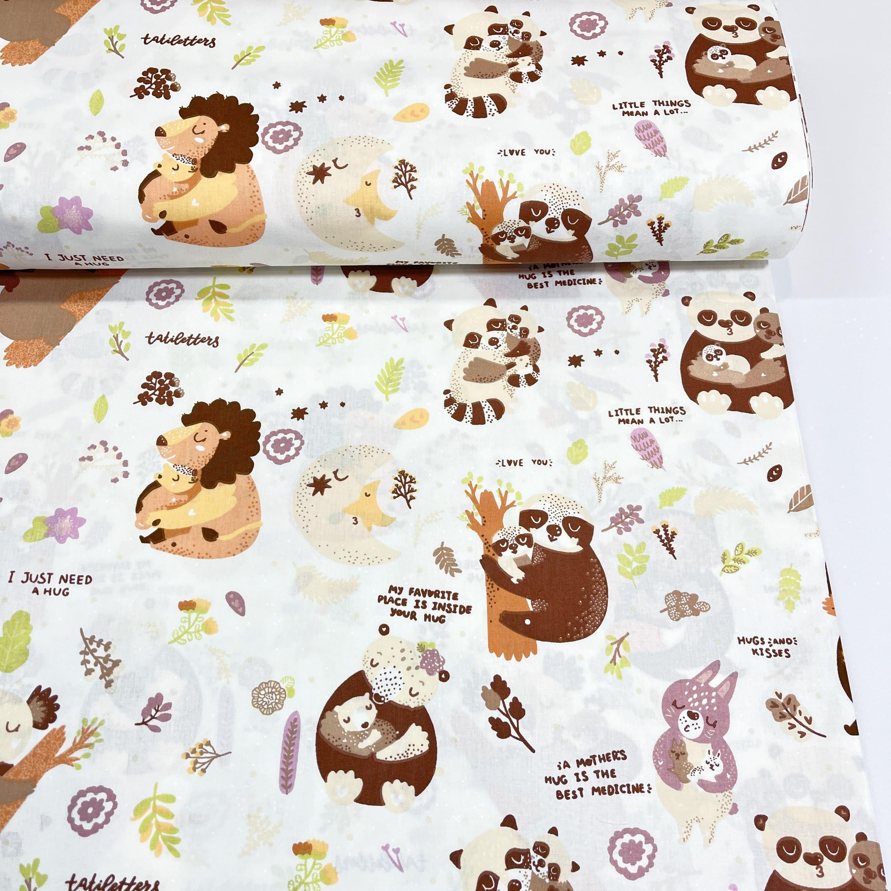 Ткань для постельного белья ранфорс зверушки Hugs 240 см (10521-02 00121)