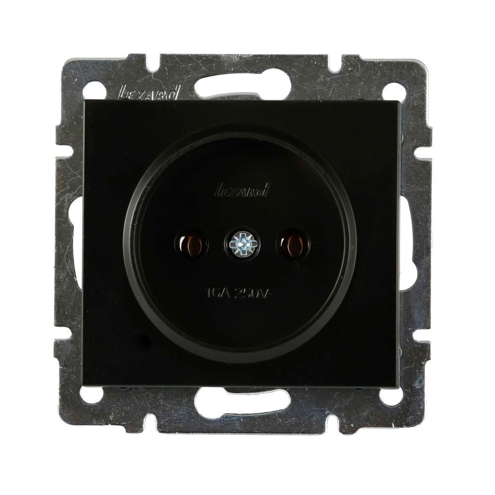 Розетка Lezard Rain 1-я без рамки Антрацитовый (703-4288-121В)