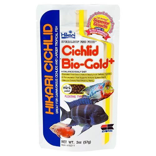 Корм сухой премиум Hikari Cichlid Bio-Gold+ для малька хищных цихлид 8-15 см S гранулы 3,5-4,0 мм 57 г (15211)