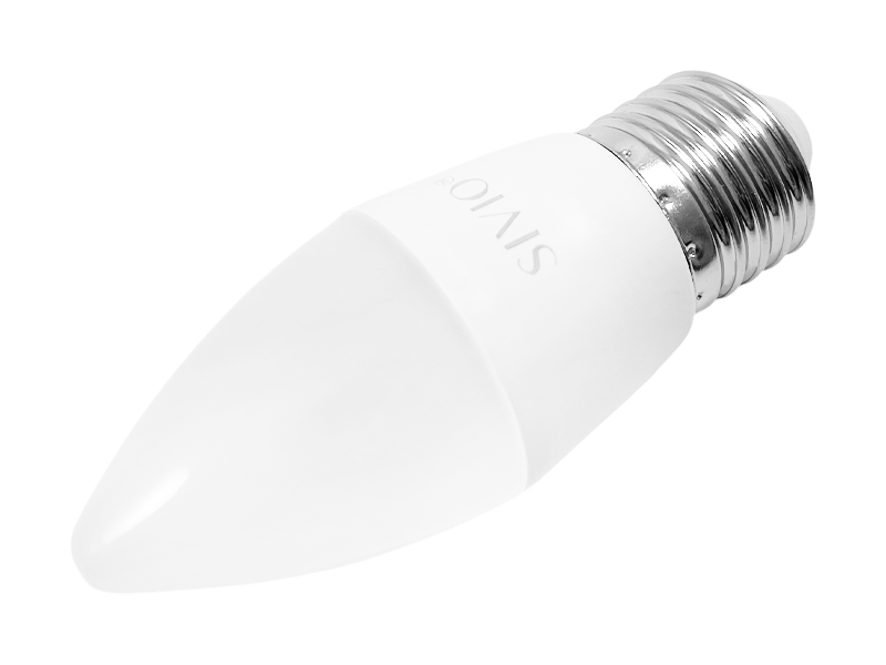 Светодиодная лампа SIVIO E27-C37-6W-4100K 220V (9552) Светодиодная лампа SIVIO E27-C37-6W-4100K 220V (9552)