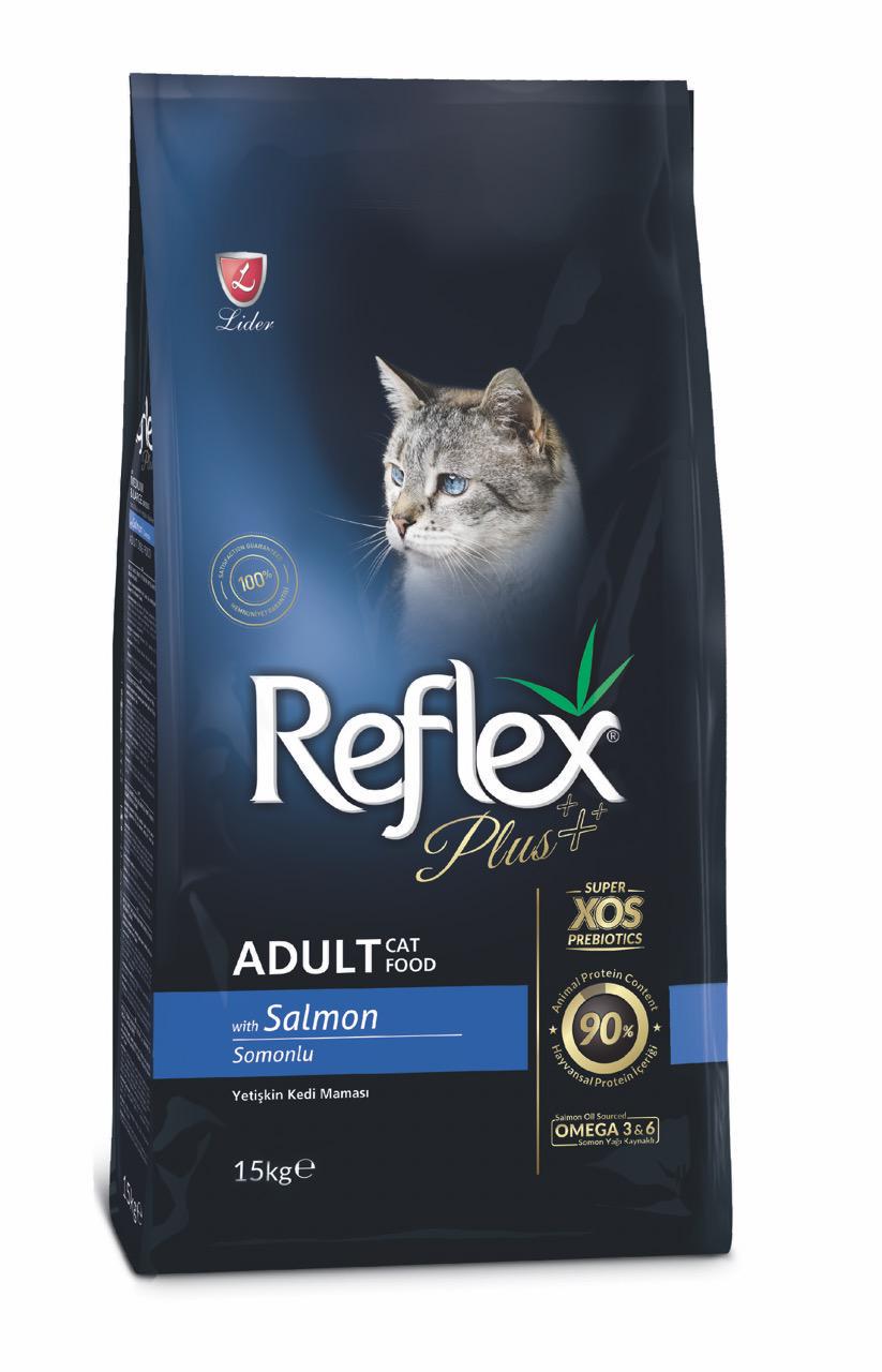 Корм сухой Reflex Plus Cat Salmon с лососем для взрослых котов 15 кг (RFX-402)