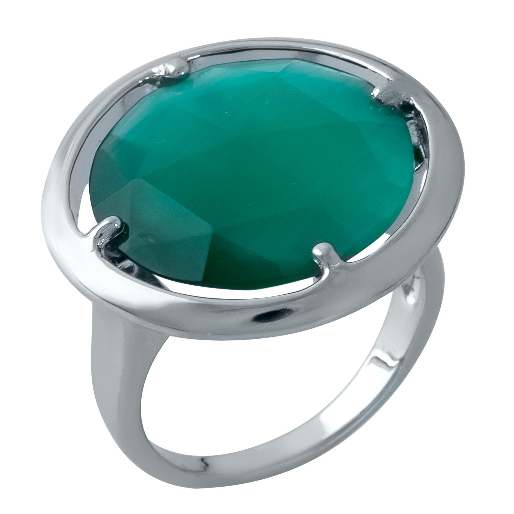 Кольцо серебряное с кошачьим глазом 8,02 г р. 18 (1984499)