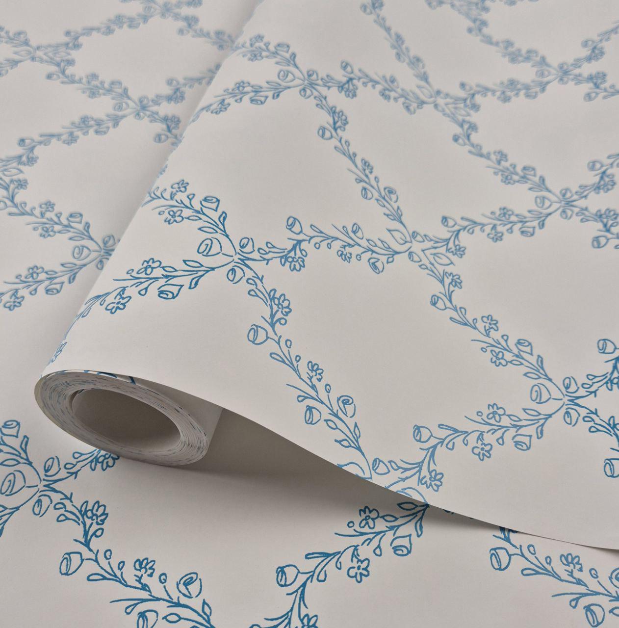 Шпалери вінілові флізелінові Marburg 54104 0,53х10,05 м Біло-блакитний (30658474)