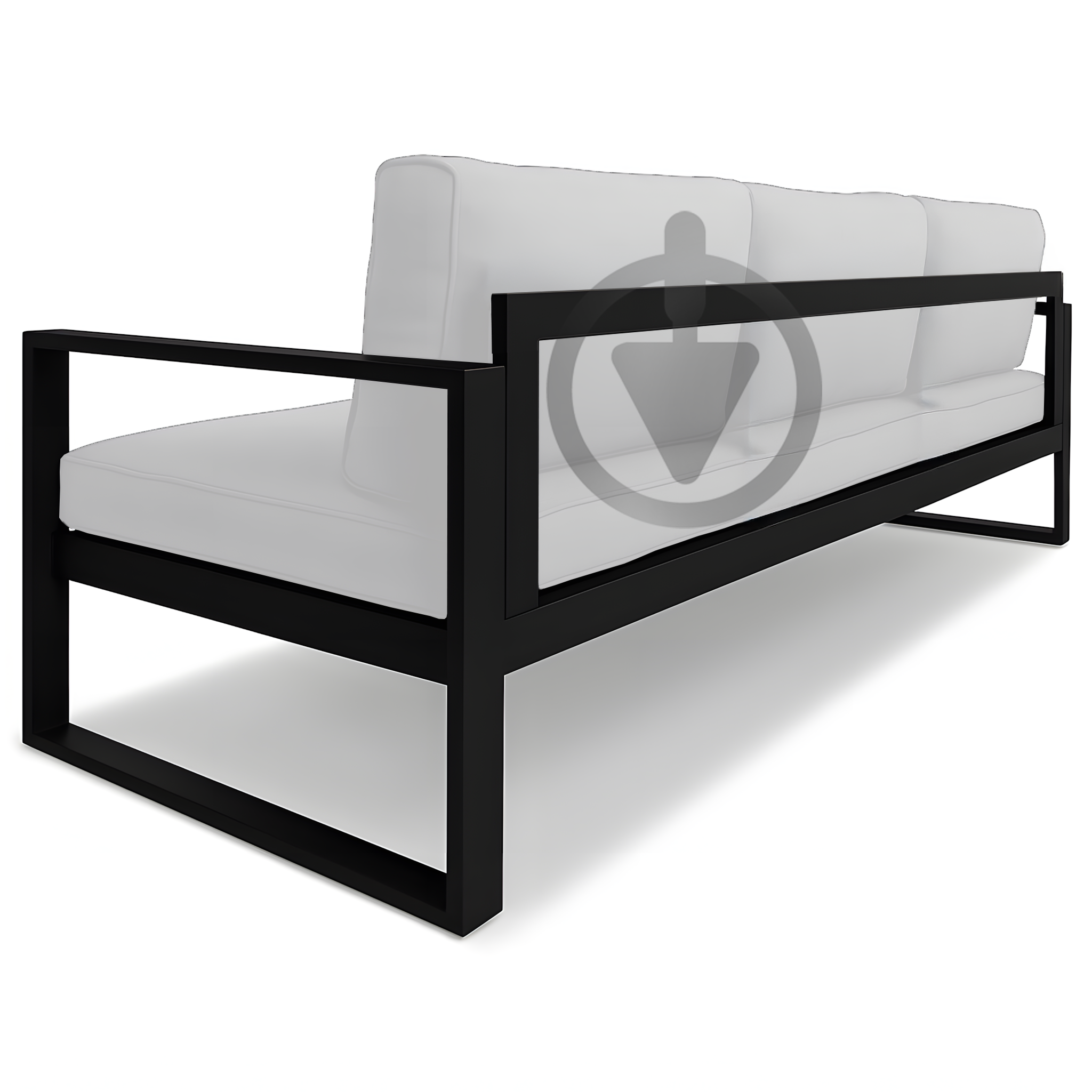 Диван металлический AVVS Бостон лофт с подлокотниками велюр 160 см Белый - фото 6