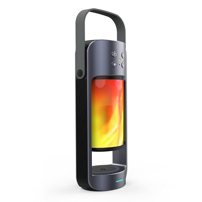 Портативна бездротова колонка SUNROZ Flame Bluetooth Speaker з бездротовою зарядкою QI та нічником 3в1