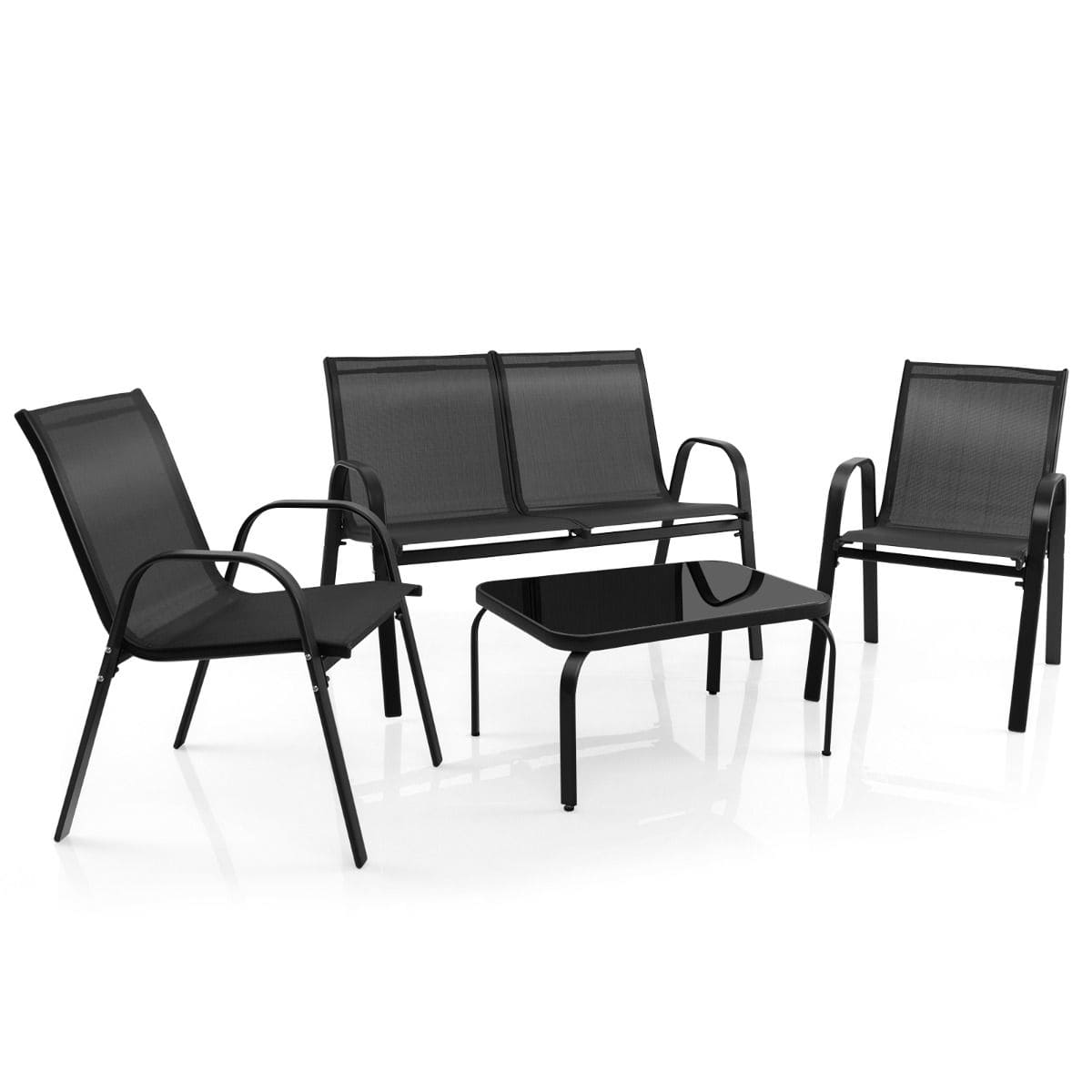 Садовый стол Costway 70х70х72 см Серый (COSTWAY-01765)