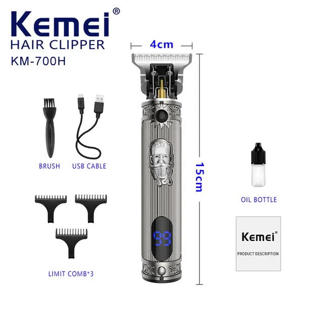 Тример бездротової для бороди Kemei KM-700H 10 Вт - фото 5