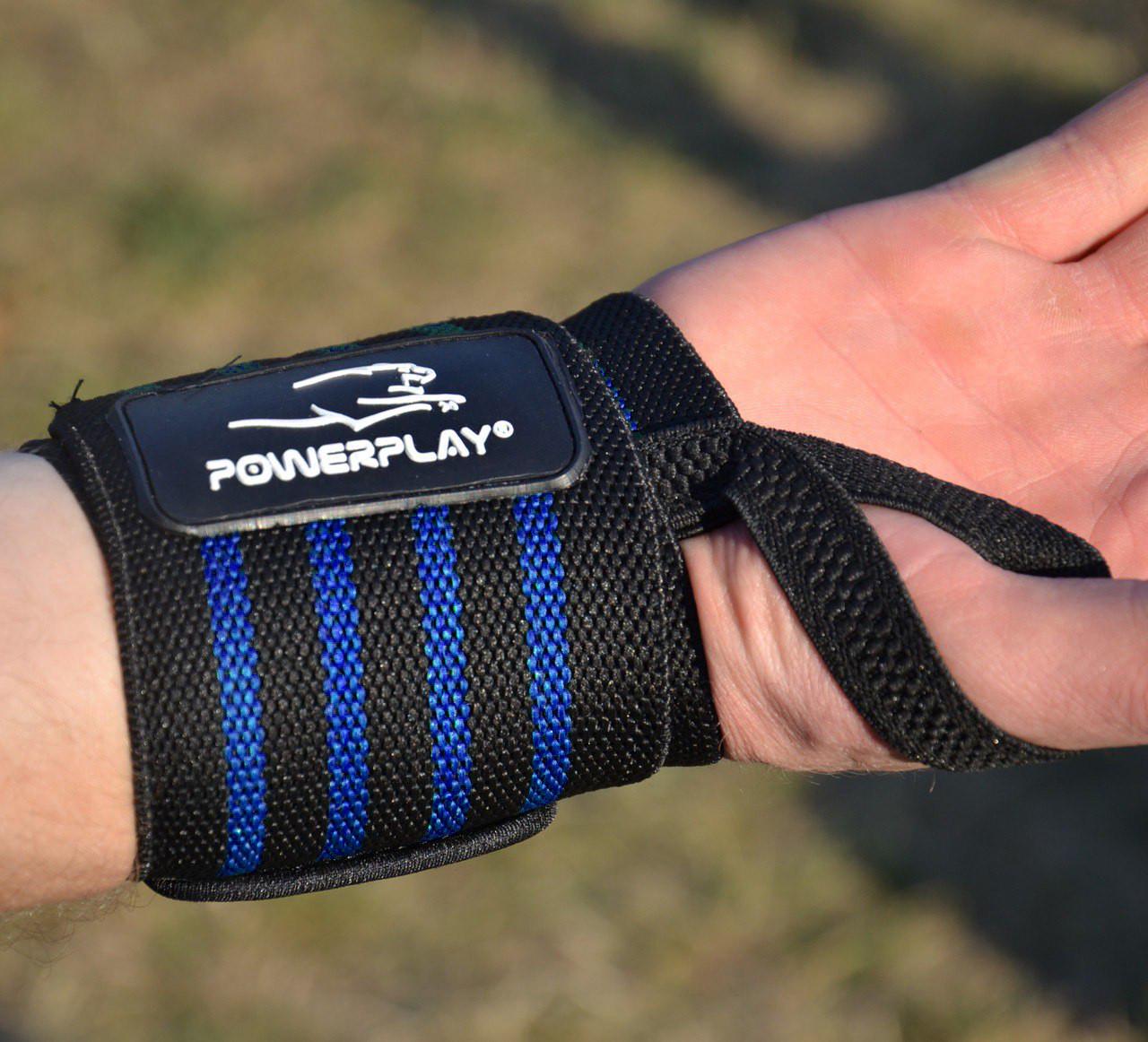 Бинти кистові PowerPlay 3081 Gym WristT Wraps Чорно-синій (A-013263) - фото 10 Бинти кистові PowerPlay 3081 Gym WristT Wraps Чорно-синій (A-013263) - фото 10
