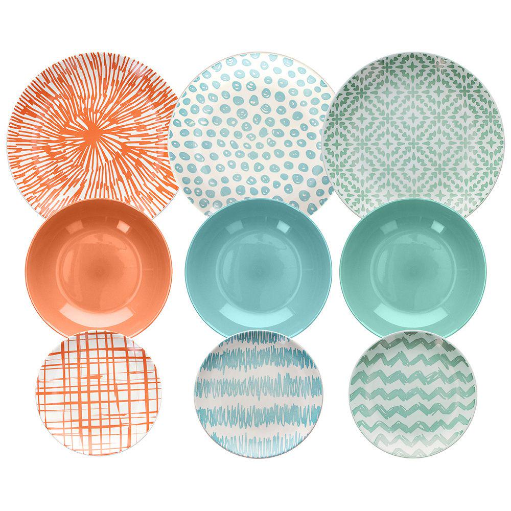 Столовый сервиз Tognana Louise Agua 18 пр. керамика Разноцветный