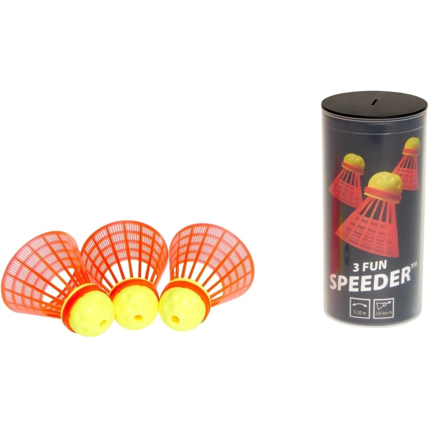 Набор воланов для скоростного бадминтона Speedminton TUBE FUN 3 шт. Оранжево-желтый (400221)