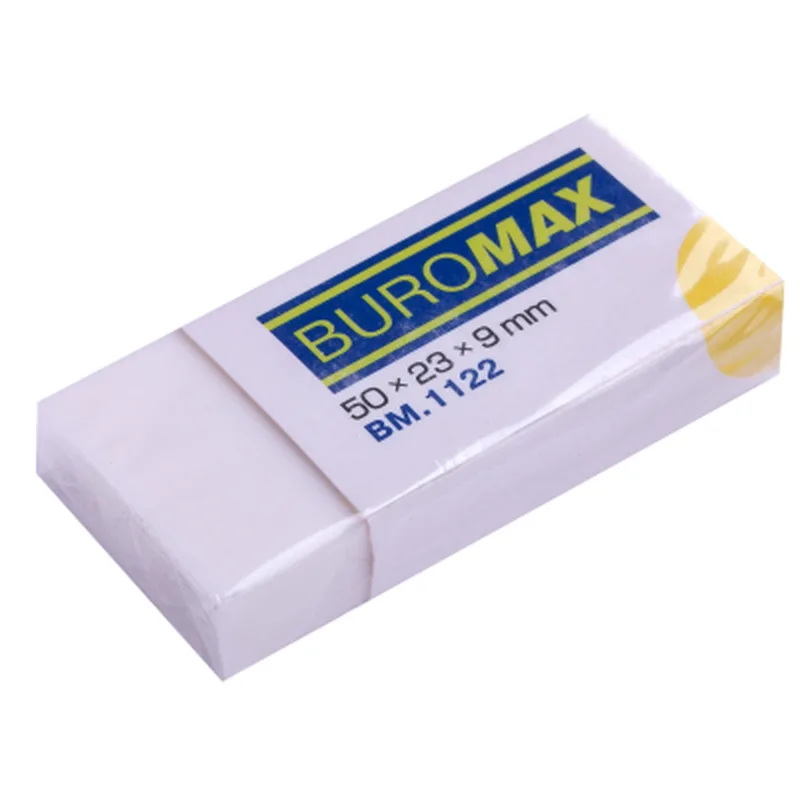 Гумка Buromax прямокутна м'який пластик 50x23x9 мм Білий (BM.1122)