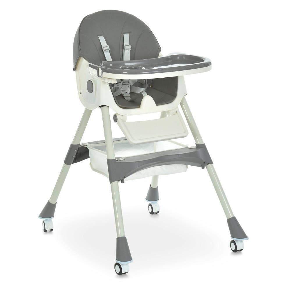 Стульчик для кормления детский Bambi M 6302 со складывающейся конструкцией из комбинированных материалов 61х76х95 см Серый (150-7-M 6302 Gray)