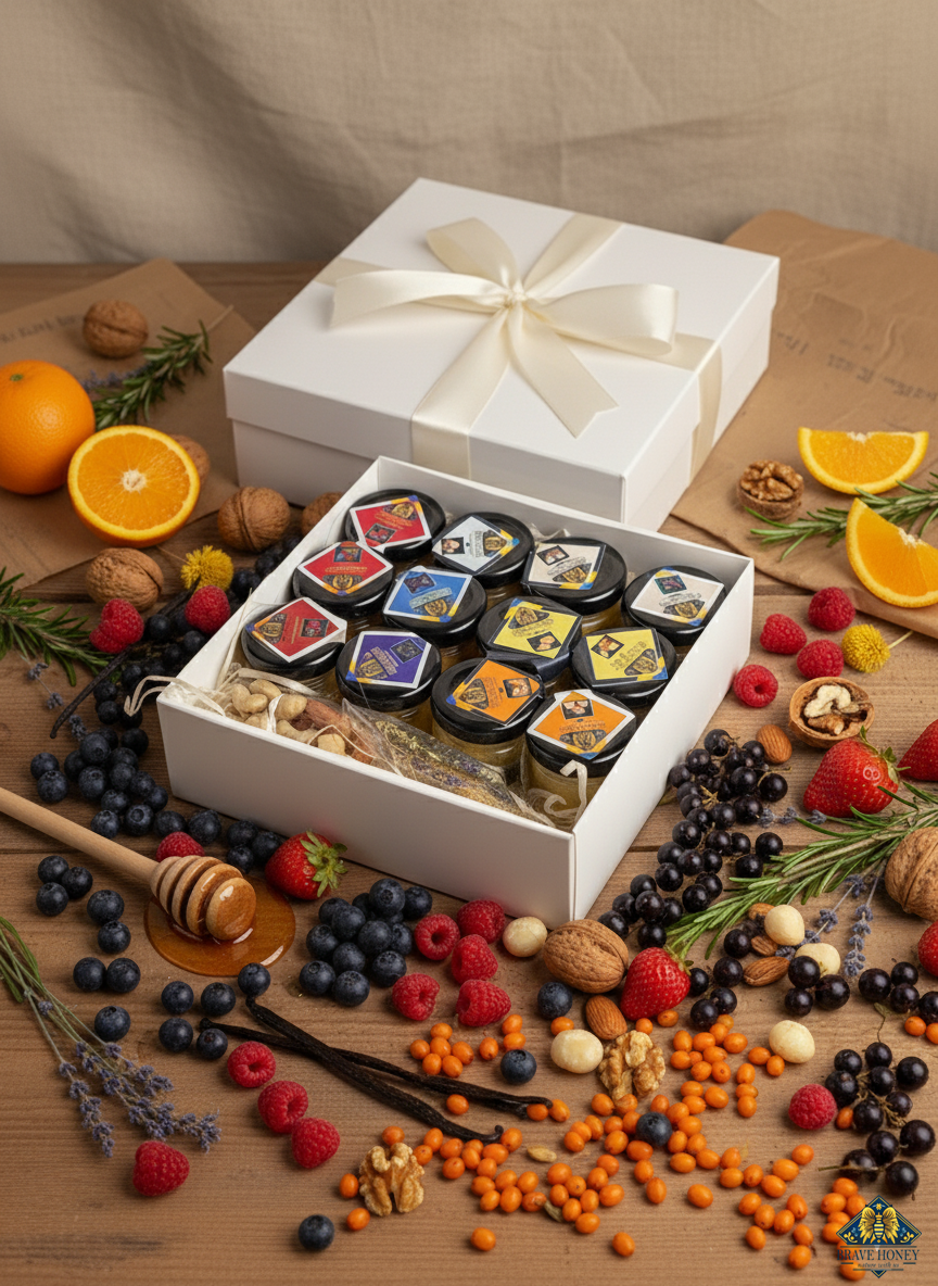 Подарунковий набір крем-медів Brave Honey 12x50 г (brv-set-12-50-u)