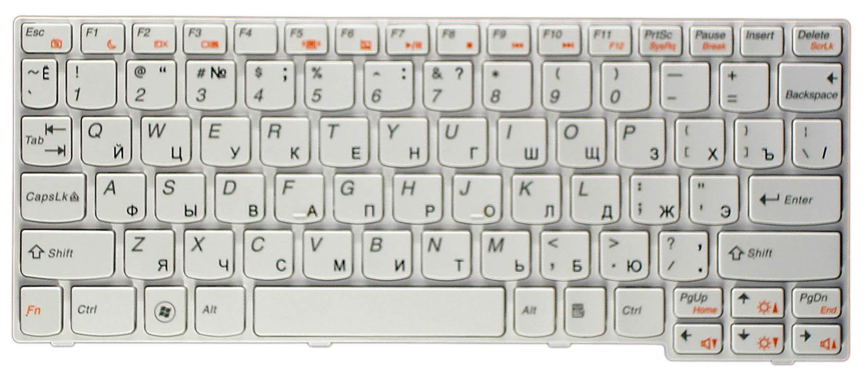Клавиатура для ноутбука Lenovo IdeaPad S10-3/S10-3S шлейф вертикальный White
