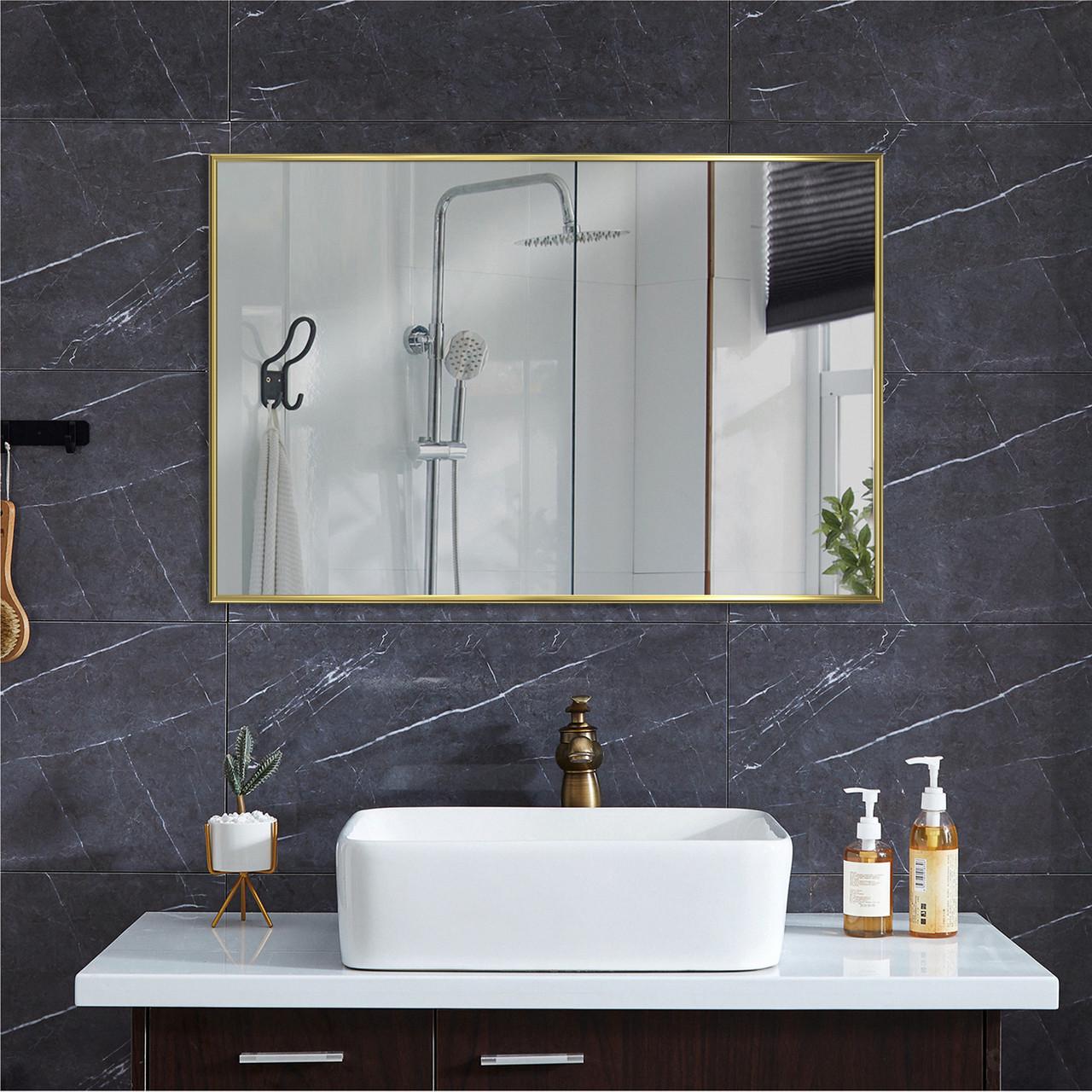 Зеркало настенное в алюминиевой раме Art-Com 700х500 мм Золотой (ALP-Gold)