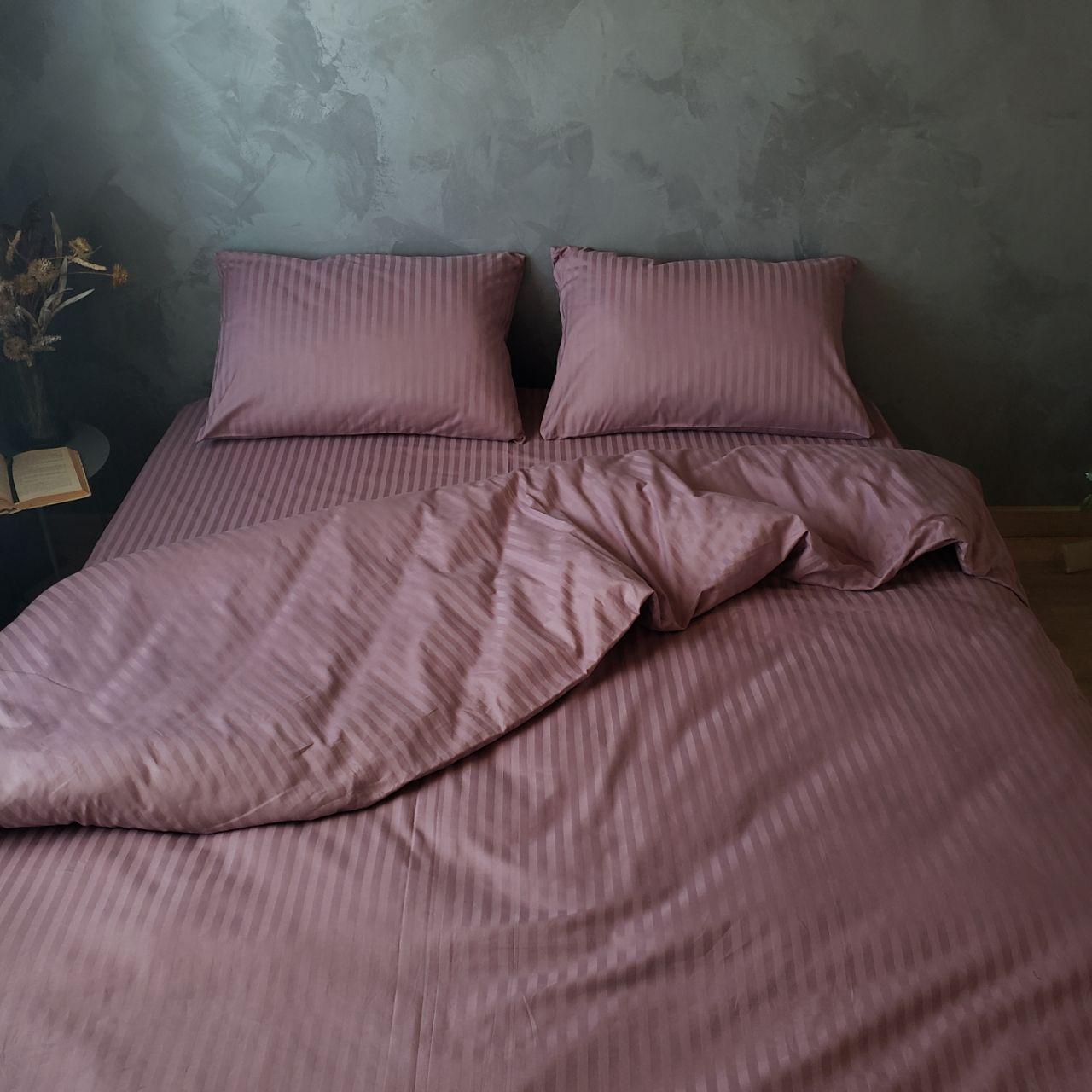 Комплект постельного белья Страйп Сатин Люкс Семейный 70x70 см (000707)