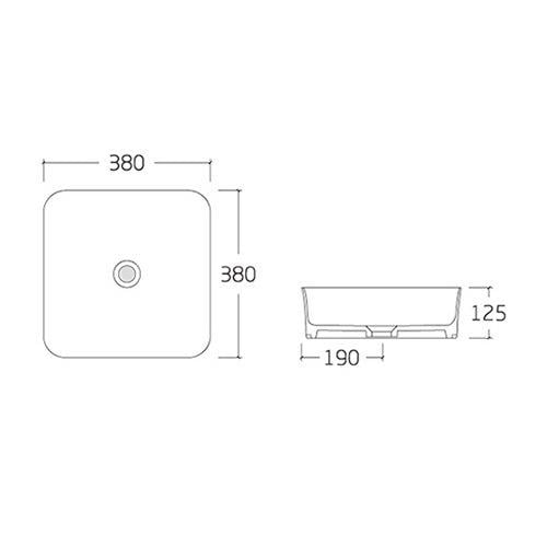 Умывальник накладной VOLLE Arte 1301.005438 380x380x125 мм Белый (234899) - фото 2