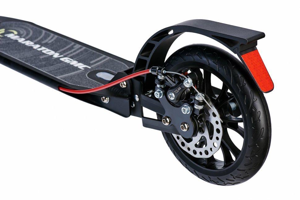 Самокат Maraton GMC з дисковим гальмом та амортизаторами/ремінь Зелений - фото 5