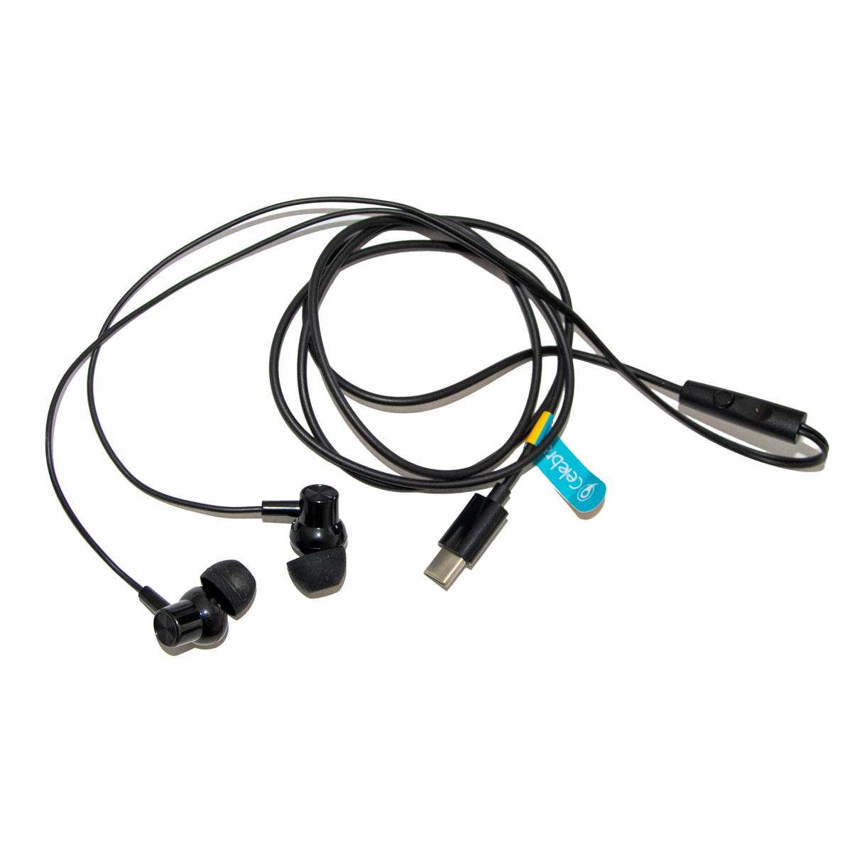 Навушники вакуумні Celebrat G38 з мікрофоном Type-C Black (1011041-Black)