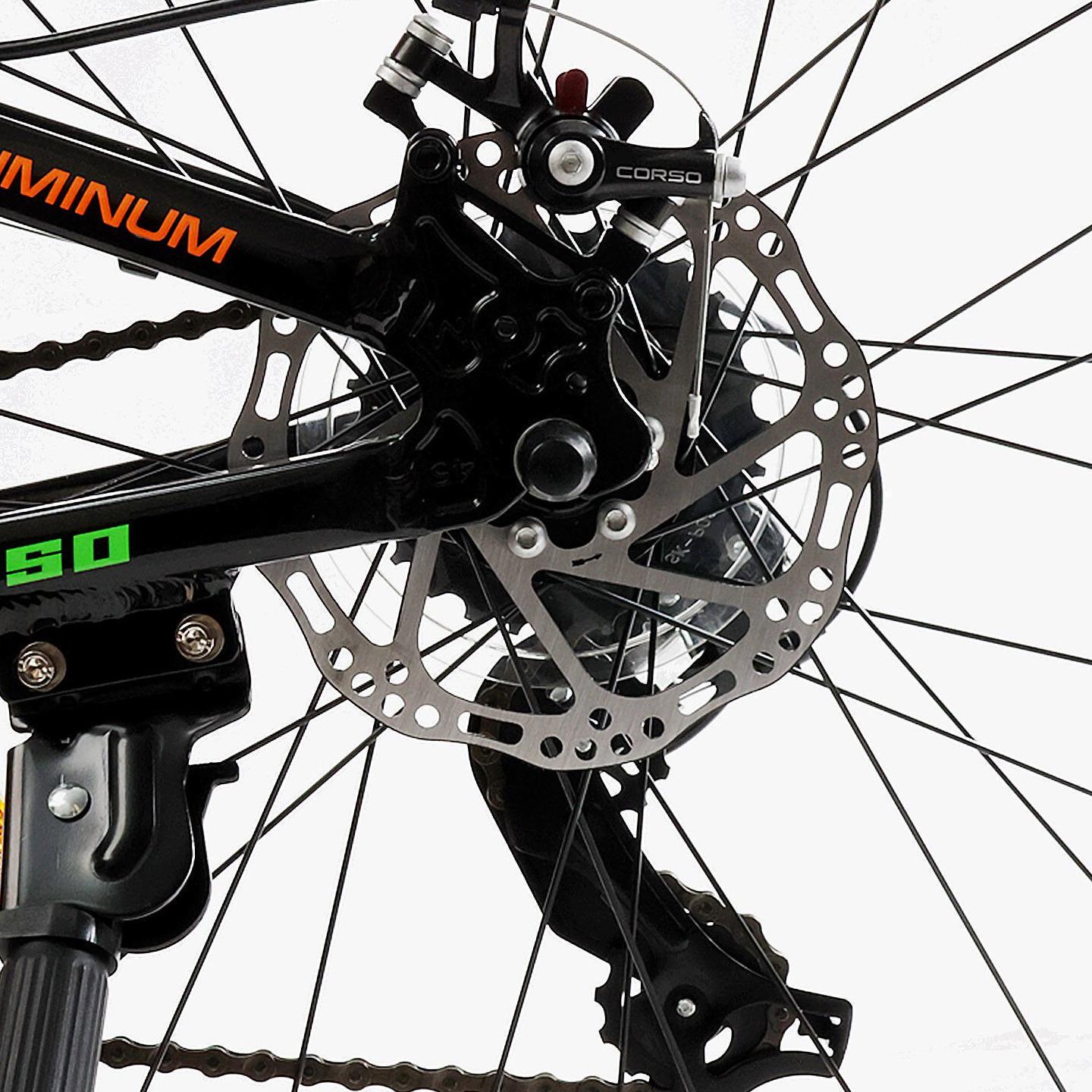 Велосипед гірський підлітковий алюмінієвий Corso Project 24" рама 11" Чорно-помаранчевий - фото 5 Велосипед гірський підлітковий алюмінієвий Corso Project 24" рама 11" Чорно-помаранчевий - фото 5