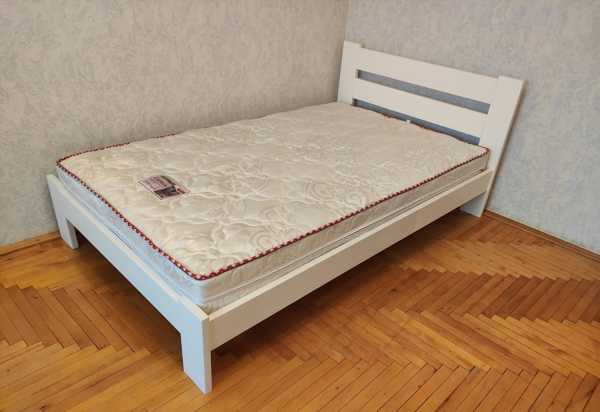 Ліжко дерев'яне Палермо односпальне емаль крок ламелей 5,5 см 90х190 см Білий (П0000538)